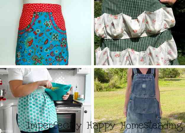 15 Easy to Sew or No Sew Free Apron Patterns for Homestead Chores